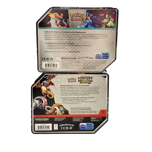 Pokemon Scarlet & Violet Paldean Fates Charzard Quaquaval Ex Collector EMPTY TIN - Picture 7 of 12